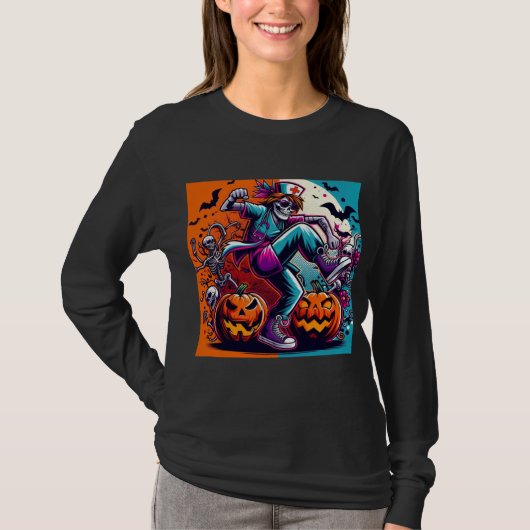 Funny Halloween nurse dancing T-shirt (Voorkant)