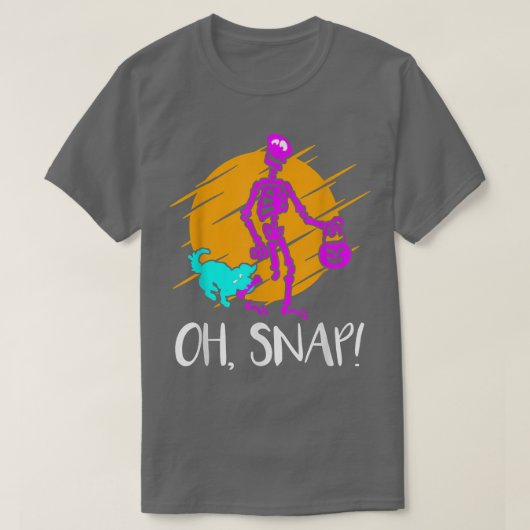 Funny Halloween Oh, Snap Broken Bone Skeleton Pomp T-shirt (Design voorkant)