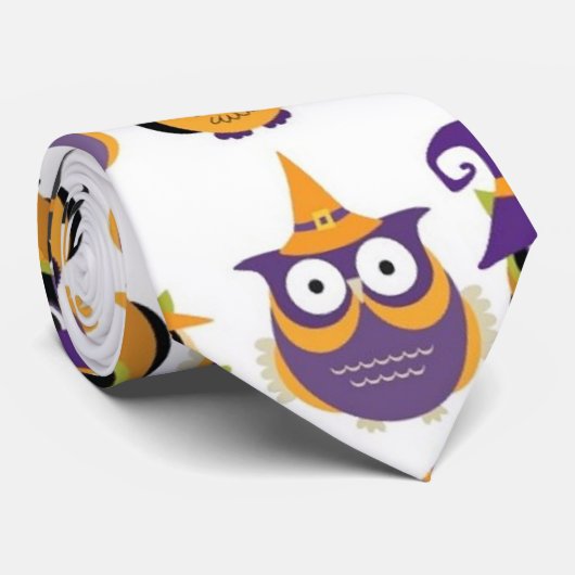 Funny Halloween Owls Stropdas (Opgerold)