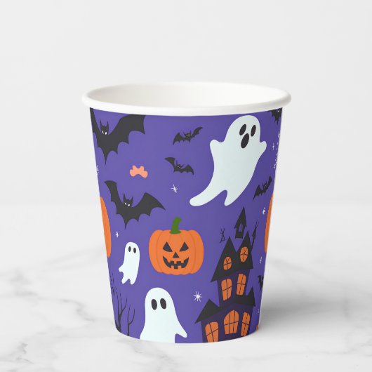 Funny Halloween Papieren Bekers (Achterkant)