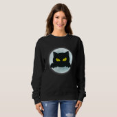 Funny Halloween party black cat moon design men wo Trui (Voorkant volledig)