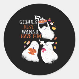 Funny Halloween Party Ghouls wil gewoon vun hebben Ronde Sticker