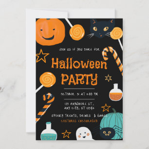 Funny Halloween Party Invitation Kaart
