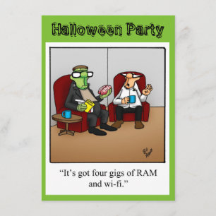 Funny Halloween Party Invitation Kaart