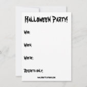 Funny Halloween Party Invitation Kaart (Achterkant)