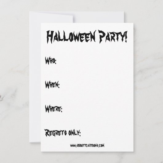Funny Halloween Party Invitation Kaart (Achterkant)