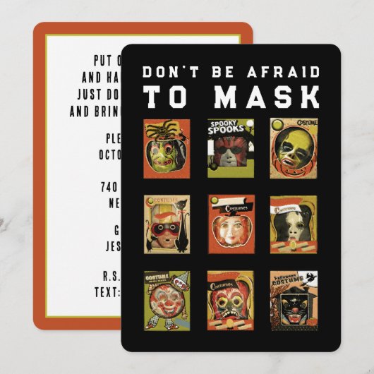 Funny Halloween Party Kaart (Voorkant / Achterkant)