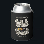 Funny Halloween Party Trick or treat Drink Beer Blikjeskoeler<br><div class="desc">Verras je Halloween feestgasten met deze grappige koelbox met de tekst "Trick or treat Drink". Personaliseer met jouw naam of tekst. Perfect als een feestgunst of gewoon een drink met vrienden. Bekijk onze andere aangepaste Halloween geschenken door te klikken op de Colorfulgalshop logo hieronder.</div>