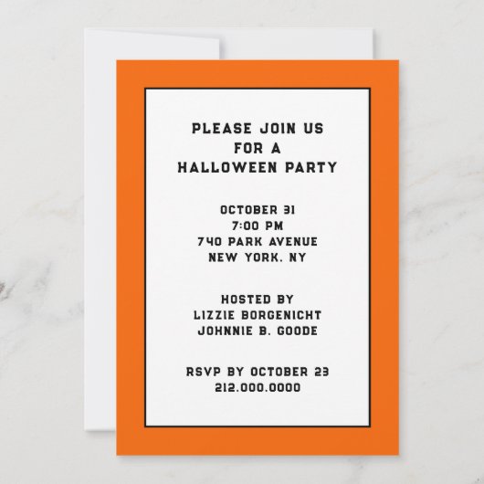 Funny Halloween Party-uitnodigingen Kaart (Achterkant)