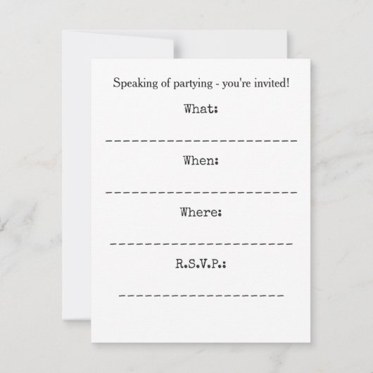 Funny Halloween Party-uitnodigingen Kaart (Achterkant)