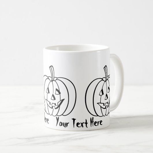 Funny Halloween-pompoen met uitgesneden gezicht Koffiemok (Voorkant rechts)