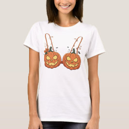 Funny Halloween Pumpkin Bra  halloween costume T-shirt