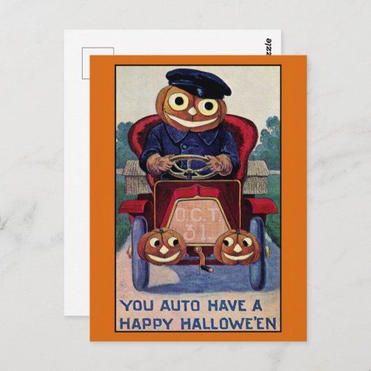 Funny Halloween Pumpkin Briefkaart (Voorkant / Achterkant)