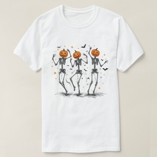 Funny Halloween Pumpkin Danskeleton Costuum T-shirt (Design voorkant)
