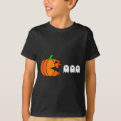 Funny Halloween Pumpkin Eating Ghost, Gamer Men Wo T-shirt (Voorkant)