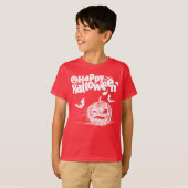 Funny Halloween Pumpkin Face for Boy Costume T-shirt (Voorkant volledig)