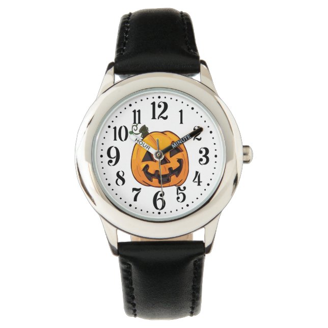 Funny Halloween Pumpkin Horloge (Voorkant)