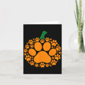 Funny Halloween Pumpkin Paw Print Dog Lover Cat  Kaart (Voorkant)