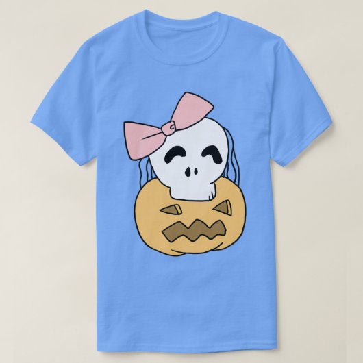 Funny Halloween Pumpkin Skull Gift voor kindervrou T-shirt (Design voorkant)