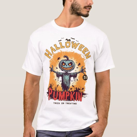 Funny Halloween Pumpkin T-Shirt (Voorkant)