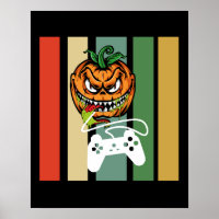 Funny Halloween Pumpkin Video Gamer Scary Pumpkin