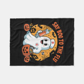 Funny Halloween Quote Say Boo To The Flu Cool Vacc Fleece Deken (Voorkant (Horizontaal))