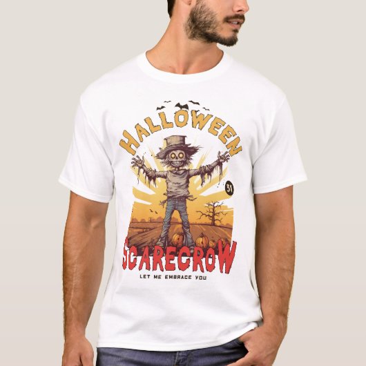 Funny Halloween Scarecrow T-Shirt (Voorkant)