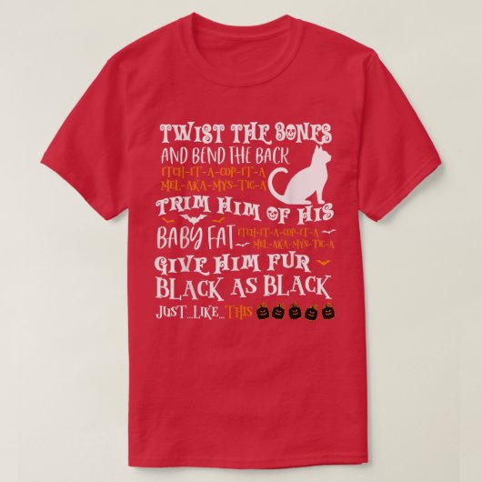 Funny Halloween Scary Black Cat Jackolantern Witch T-shirt (Design voorkant)