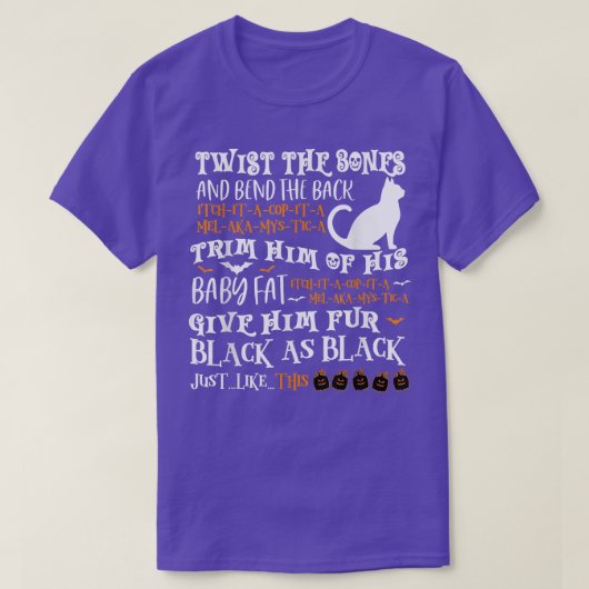 Funny Halloween Scary Black Cat Jackolantern Witch T-shirt (Design voorkant)