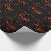 Funny Halloween Scary Ghost Holiday Black Sinaasap Cadeaupapier (Hoek)