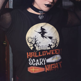 Funny Halloween Scary Night Creepy Witch T-shirt