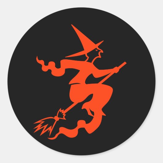 Funny Halloween Scary Witch Vakantie Zwart Sinaasa Ronde Sticker (Voorkant)