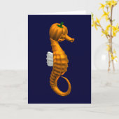Funny Halloween Seahorse Kaart (Gele Bloem)