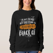 Funny Halloween Shirt Here for Black Cat (Voorkant)