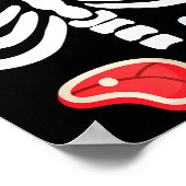 Funny Halloween Skeleton Beer & Steak Costume Poster (Hoek)