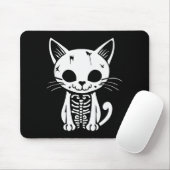Funny Halloween Skeleton Cat Kitty Costume Skull C Muismat (Met muis)