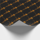 Funny Halloween Skeleton Dancer Cadeaupapier (Hoek)
