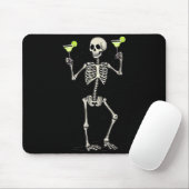 Funny Halloween Skeleton Drinking Margarita Tail Muismat (Met muis)
