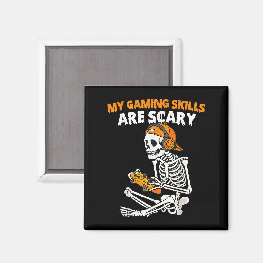 Funny Halloween Skeleton Gamer Video Gaming Skills Magneet (Voorkant / Achterkant)
