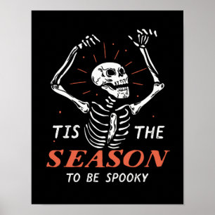 Funny Halloween Skeleton, het seizoen om tot spaak Poster