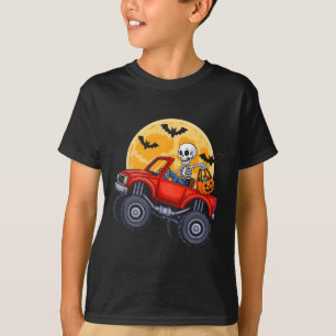 Funny Halloween Skeleton Monster Truck Kinder Boys T-shirt