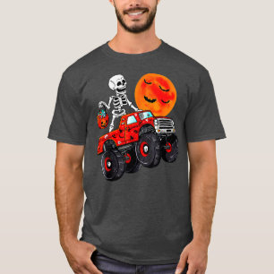 Funny Halloween Skeleton Monster Truck Kinder Boys T-shirt