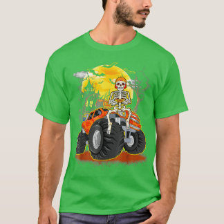 Funny Halloween Skeleton Monster Truck Kinder Boys T-shirt