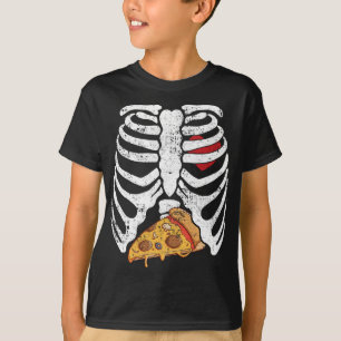 Funny Halloween Skeleton Rib Cage Pizza Easy Costu T-shirt