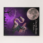 Funny Halloween Skeleton Witch and Flamingo Legpuzzel (Horizontaal)