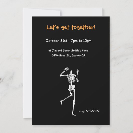 Funny Halloween Skeletons - Alsjeblieft doe mee Kaart (Achterkant)