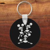 Funny Halloween Skeletons Cheerleader Pajama Cheer Sleutelhanger (Voorkant)