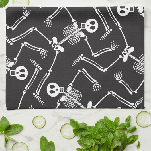 Funny Halloween Skeletons Theedoek (Gevouwen)