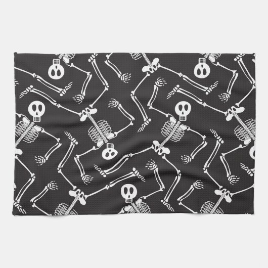 Funny Halloween Skeletons Theedoek (Horizontaal)