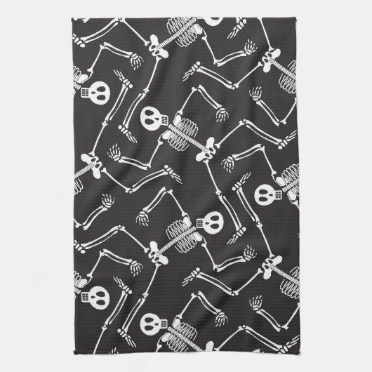 Funny Halloween Skeletons Theedoek (Verticaal)